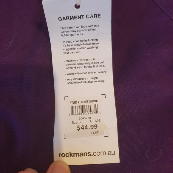Rockmans size 8 purple stretch shorts NWT - Picture 4 of 6
